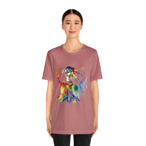 Rainbow Belly Dancer in Motion - Short Sleeve Tee